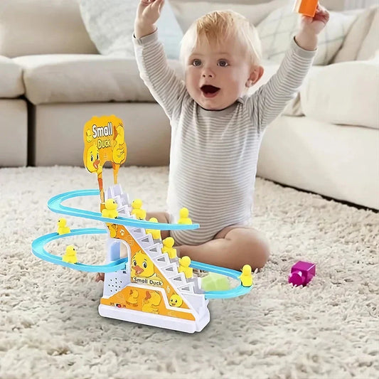 Automatic Stair-Slide Funny Duck Toy Set For Kids