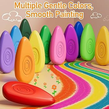 Water-Drop Shape Jumbo Crayons with Easy-Grip Perfect for Toddlers Hands