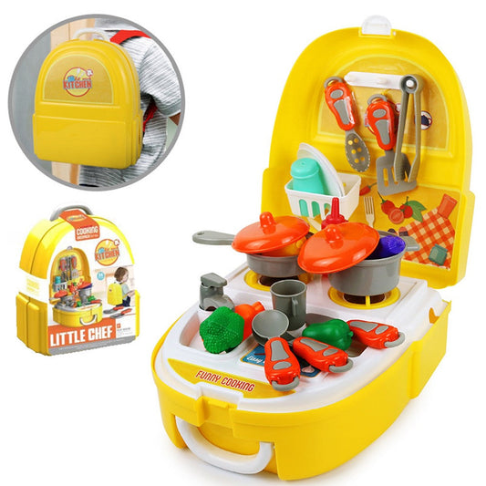 Children Play 23pcs Master Chef Bag Simulation Pretend Toys Kids Box Backpack