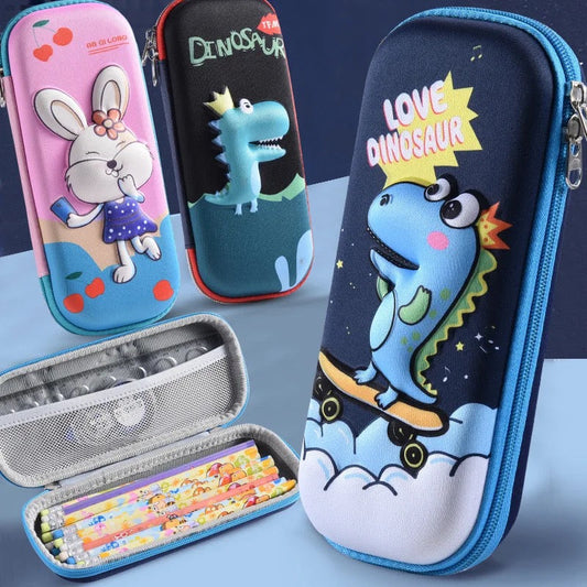 Cartoon 3D Pencil Box Children's Gift for Boys and Girls Large Capacity Study Pencil Bag Stationery Box