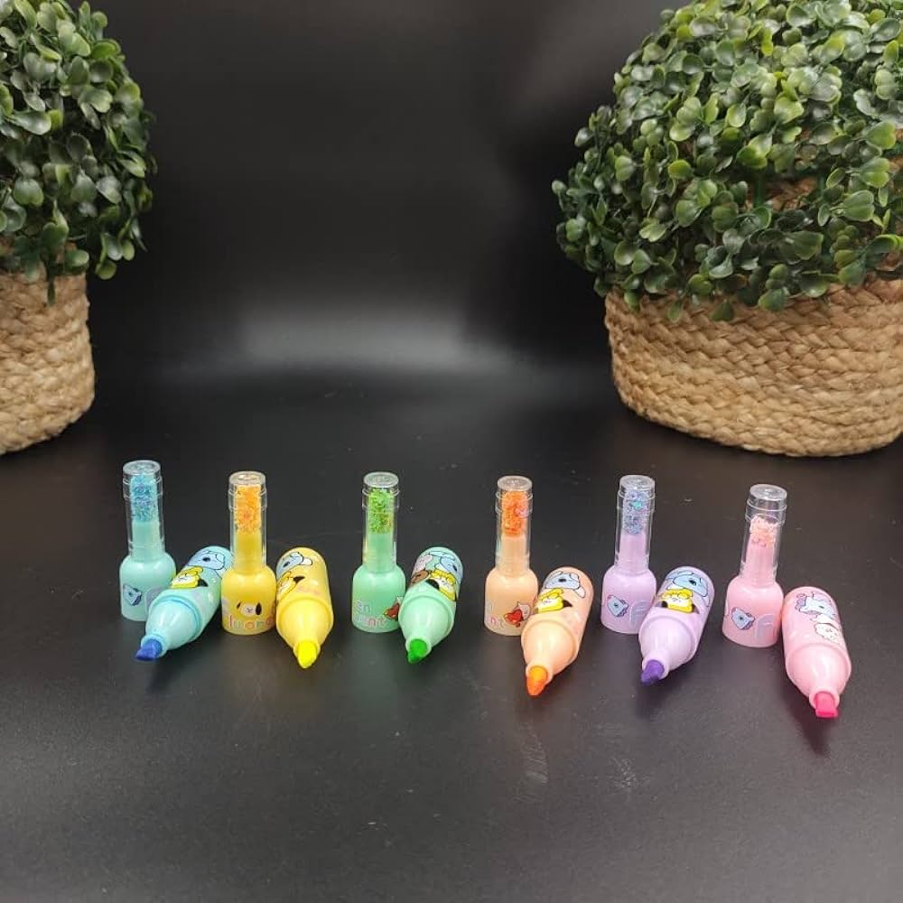 Unicorn Highlighter Bottle Shape for Boys / Girls ,Cute Highlighter Marker Pens for Kids (6Pcs Pack)